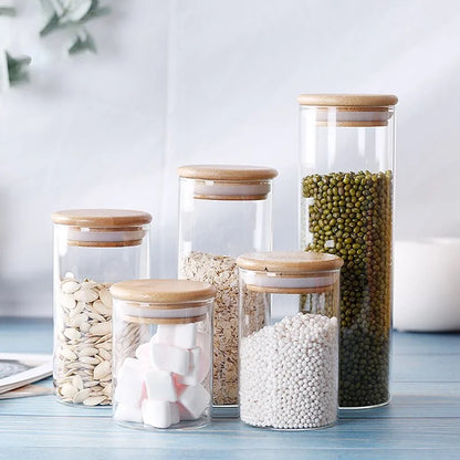 Bamboo-Covered Borosilicate Glass Food Storage Containers